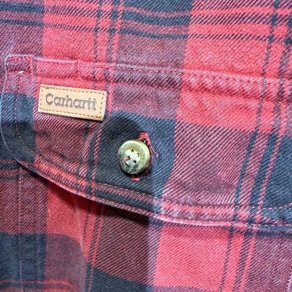 Carhartt Men’s Button Up Long Sleeve Flannel Shirt Medium Weight Size XXL - Picture 4 of 9